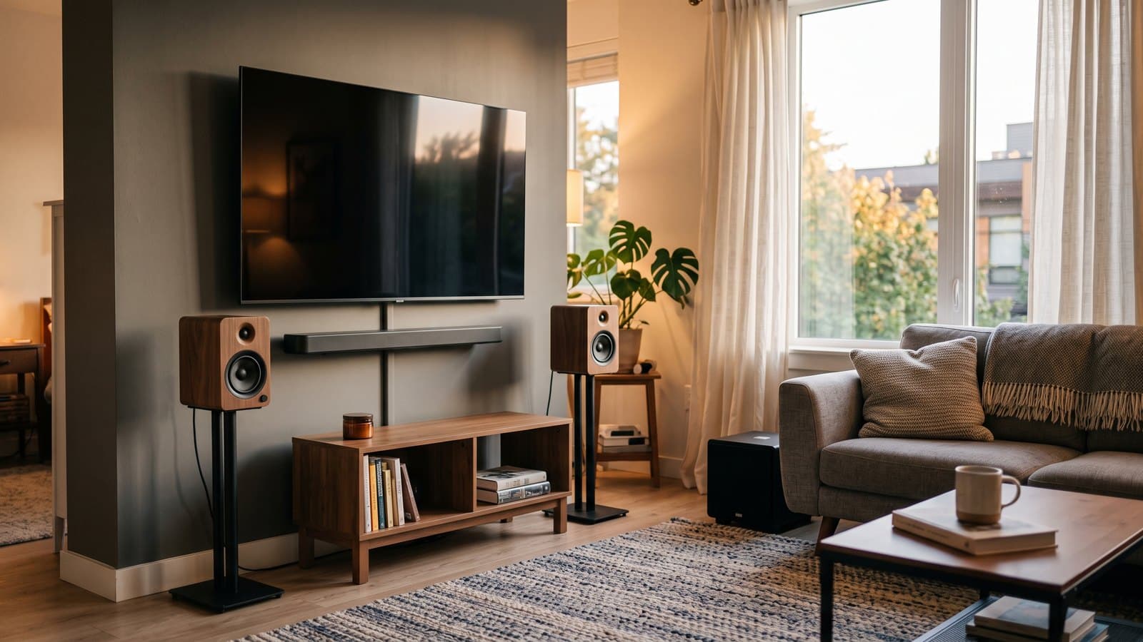 Apartment-friendly surround sound